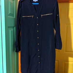 Calvin Klein silky shirt dress